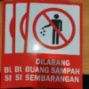 Rambu/Sign Dilarang Buang Sampah Sembarangan  (Akrilik/Plat) - Gambar 4