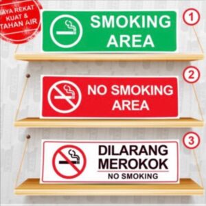 Sign Plat Alumunium Smoking Area & No Smoking Area
