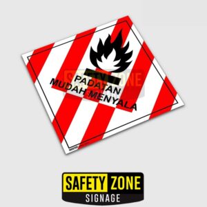 Stiker Label B3 Hazmat Padatan Mudah Menyala